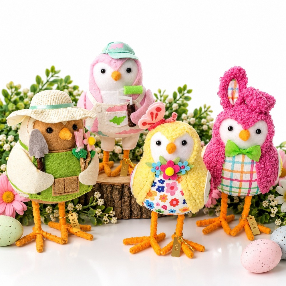 Spritz Featherly Friends Easter Birds Set 4 Hue Painter Bunny Gardener